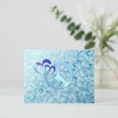 Blauwe vrede briefkaart (Staand voorkant)