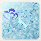 Blauwe vrede kartonnen onderzetters (Voorkant)