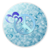 Blauwe vrede keramische knop (Voorkant)