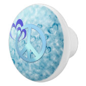 Blauwe vrede keramische knop (Rechts)