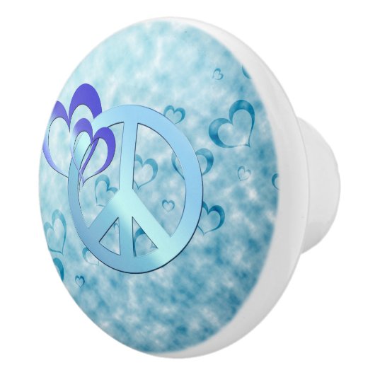 Blauwe vrede keramische knop (Rechts)