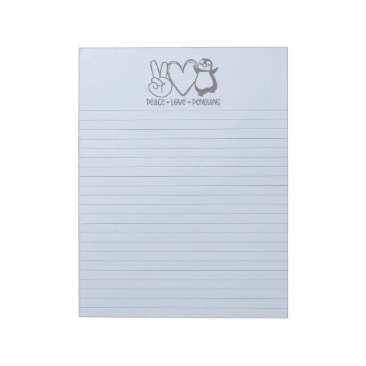 Blauwe Vrede Liefde Pinguïns Gevoerd Notitieblok (Linkerzijde)