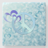 Blauwe vrede stenen onderzetter (Voorkant)