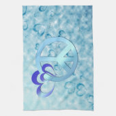 Blauwe vrede theedoek (Verticaal)
