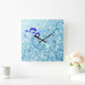 Blauwe vrede vierkante klok (Huis)