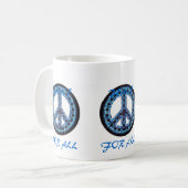 " blauwe vrede voor alle mok " (Voorkant links)