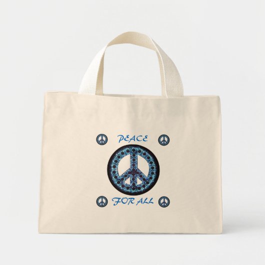 blauwe vrede voor alle zakken mini tote bag (Voorkant)
