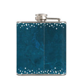 Blauwe Vrede Vreugde Liefde Vakantie Sneeuwvlok Ve Heupfles (Achterkant)