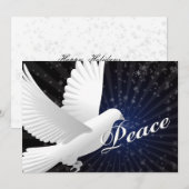 blauwe vredesduif Business Holiday Greetings Feestdagenkaart (Voorkant / Achterkant)