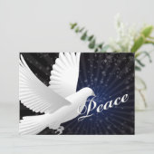 blauwe vredesduif Business Holiday Greetings Feestdagenkaart (Staand voorkant)