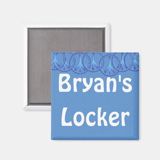 Blauwe Vredessignalen Gepersonaliseerde Locker Mag Magneet (Voorkant / Achterkant)