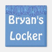 Blauwe Vredessignalen Gepersonaliseerde Locker Mag Magneet (Voorkant)