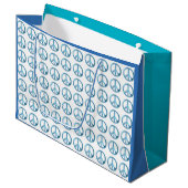 BLAUWE VREDESSYMBOLMOTIF LARGE CADEAUTASJE (Voorkant Gekanteld)