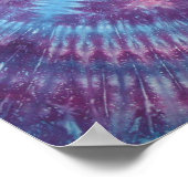 Blauwe Vredesteken Tie Dye Poster (Hoek)