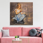 "Blauwe vreugde" — Verhard Canvas afdrukken (Insitu (Woonkamer))
