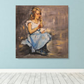 "Blauwe vreugde" — Verhard Canvas afdrukken (Insitu (Houten vloer))