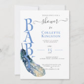 BLAUWE VRIJ LICHAAMSINSTANTIE BABY SHOWER KAART (Voorkant)