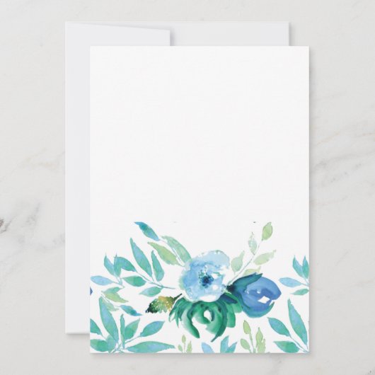 Blauwe Vrijgezellenfeest Tea Party Kaart (Achterkant)