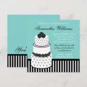 Blauwe Vrijgezellenfeest zwarte en witte bruiloft Kaart (Voorkant / Achterkant)