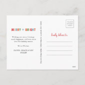 Blauwe vrolijke en heldere foto collage kerst feestdagenkaart (Achterkant)