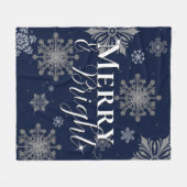 Blauwe vrolijke en heldere sneeuwvlokken Kerstmis Fleece Deken (Voorkant (Horizontaal))