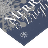 Blauwe vrolijke en heldere sneeuwvlokken Kerstmis Medium Tafelloper (Hoek)