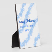 Blauwe vrolijke kerst sparkle glitter lijnen voeg fotoplaat (Zijkant)