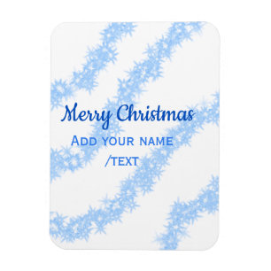 Blauwe vrolijke kerst sparkle glitter lijnen voeg magneet