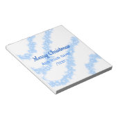 Blauwe vrolijke kerst sparkle glitter lijnen voeg  notitieblok (Schuin)