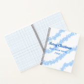 Blauwe vrolijke kerst sparkle glitter lijnen voeg  notitieboek (Binnen)