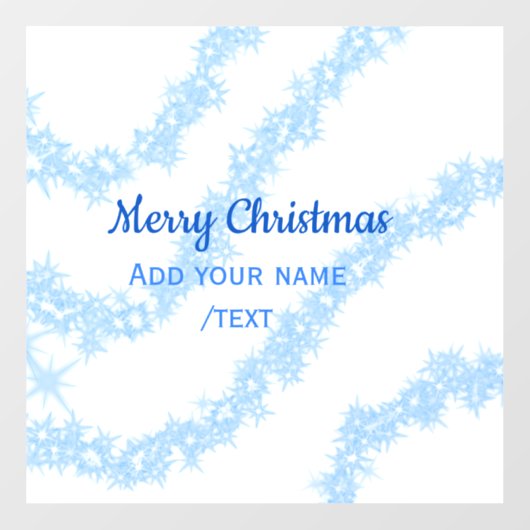 Blauwe vrolijke kerst sparkle glitter lijnen voeg  raamsticker (Vel)