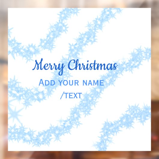 Blauwe vrolijke kerst sparkle glitter lijnen voeg  raamsticker (Vel 2)