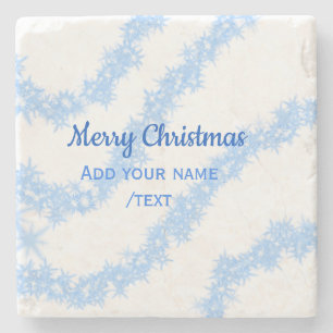 Blauwe vrolijke kerst sparkle glitter lijnen voeg stenen onderzetter