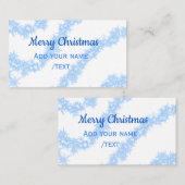 Blauwe vrolijke kerst sparkle glitter lijnen voeg  visitekaartje (Voorkant / Achterkant)