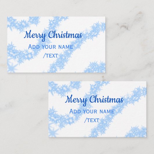 Blauwe vrolijke kerst sparkle glitter lijnen voeg  visitekaartje (Voorkant / Achterkant)