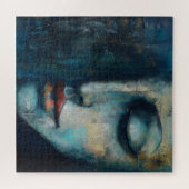 Blauwe Vrouw Abstracte Kunst Legpuzzel (Horizontaal)
