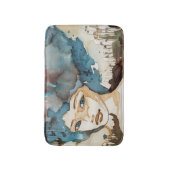 Blauwe vrouw badmat (Voorkant Verticaal)