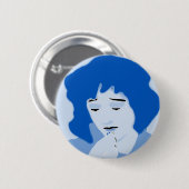 Blauwe vrouw die mifepriston slikt ronde button 5,7 cm (Voorkant /achterkant)