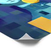 Blauwe vrouw: Een prachtig Abstract kunstartikel Poster (Hoek)