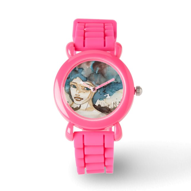 Blauwe vrouw horloge (Voorkant)