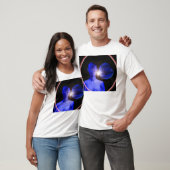 Blauwe vrouw in de ruimte t-shirt (Unisex)