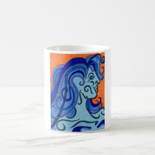 blauwe vrouw koffiemok (Center)