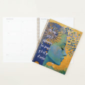Blauwe Vrouw Laat Controle Los Planner (Display)
