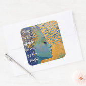 Blauwe vrouw laat controle Sticker los (Envelop)