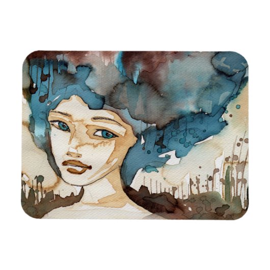Blauwe vrouw magneet (Horizontaal)