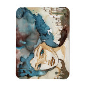 Blauwe vrouw magneet (Verticaal)