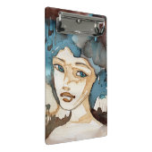 Blauwe vrouw mini klembord (Schuin)