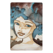 Blauwe vrouw mini klembord (Achterkant)