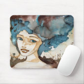 Blauwe vrouw muismat (Met muis)