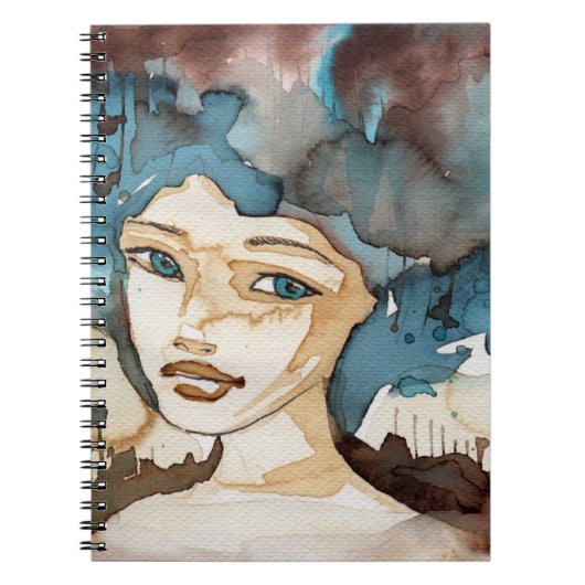 Blauwe vrouw notitieboek (Voorkant)